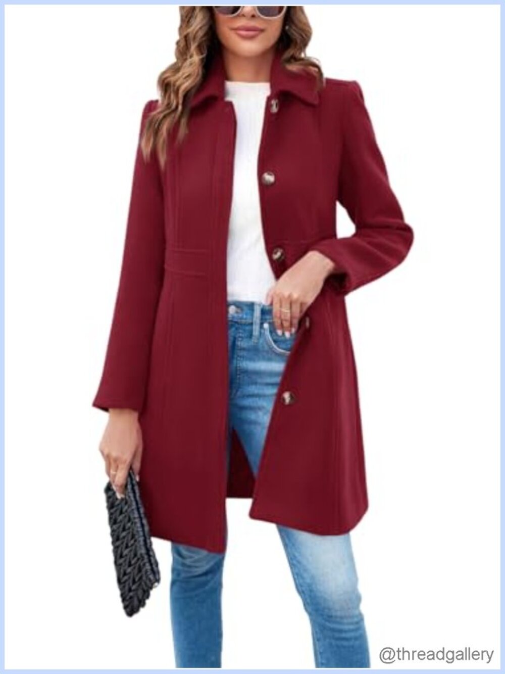 Womens Elegant Single Breasted Pea Coat Winter Work Office Mid-Length Lined